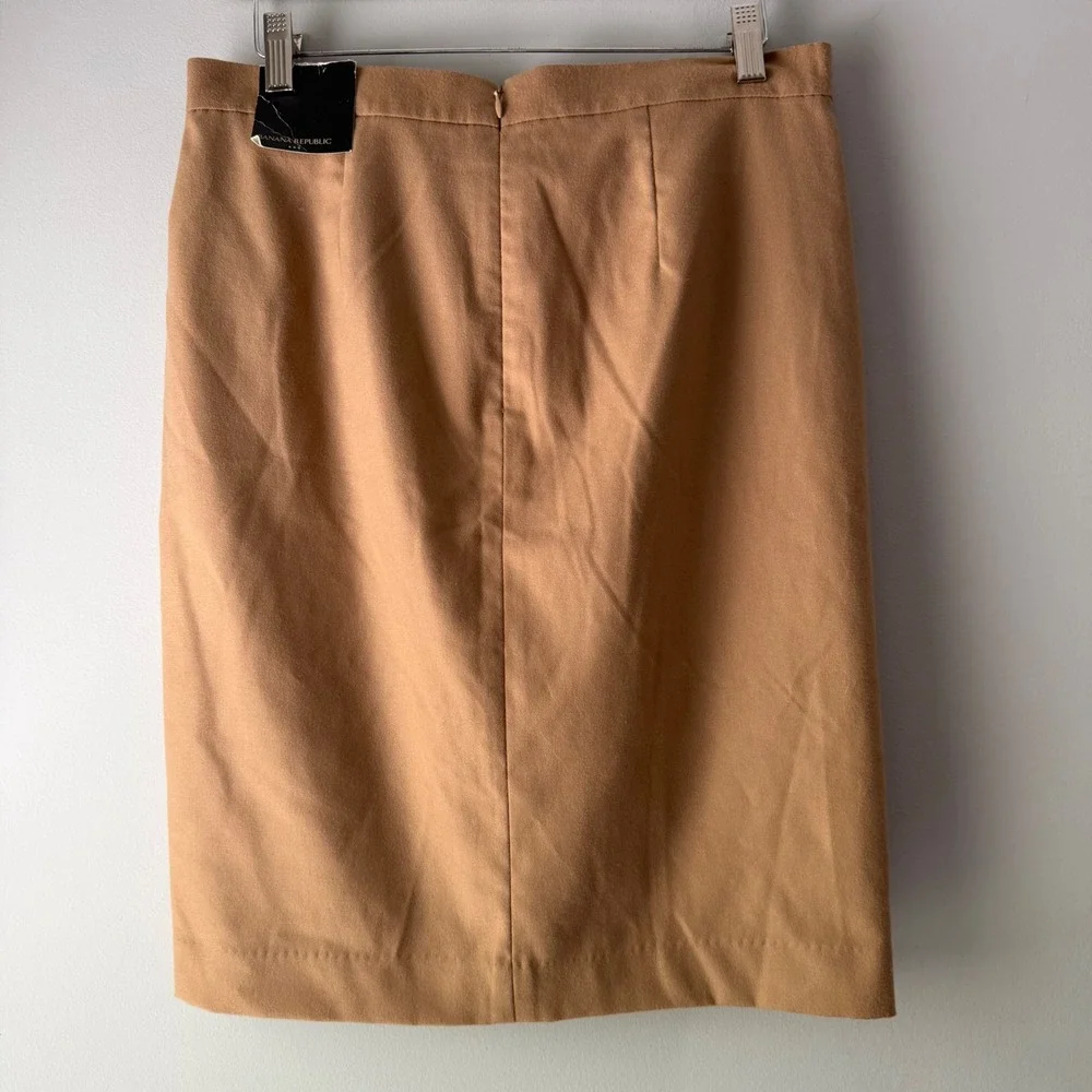 Banana Republic Faux Wrap‎ Pencil Skirt Womens 4 Camel Brown NWT Professional